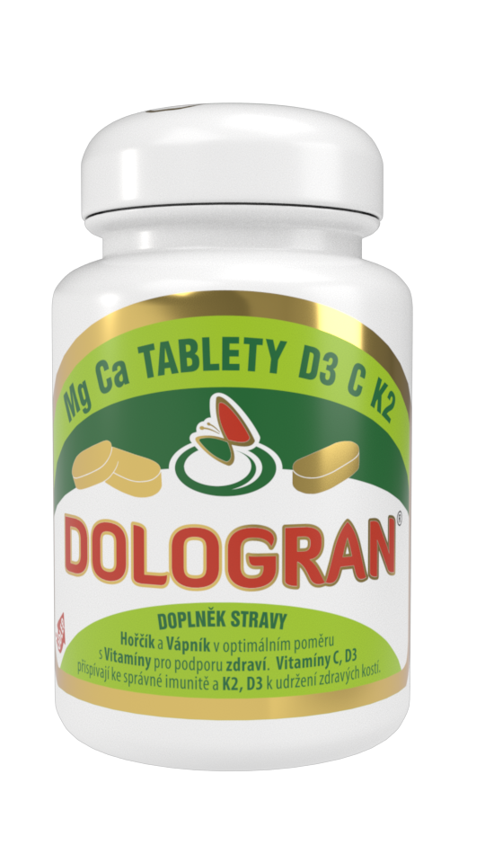 DOLOGRAN Tablety Mg, Ca, D3, C, K2